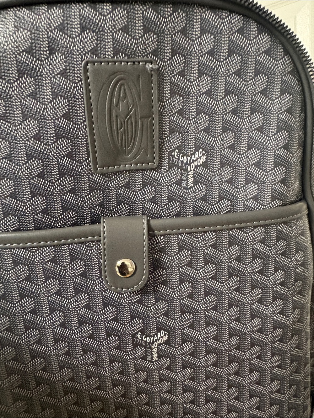 Designer-Style Navy Patterned Men's Backpack - Picture 3 of 4